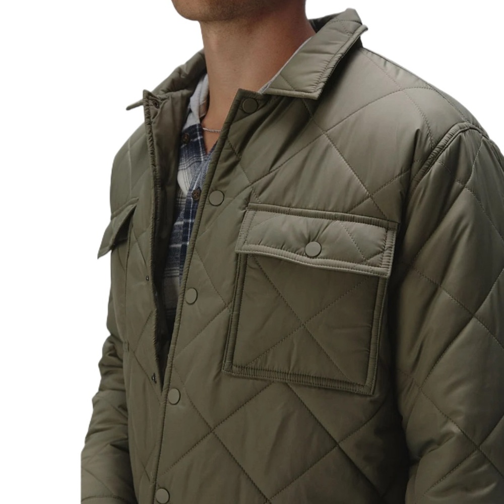 RSQ Mens Large Olive Quilted Nylon Jacket